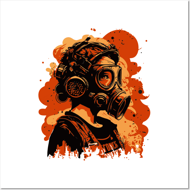 Girl in a gas mask Wall Art by DragonDream